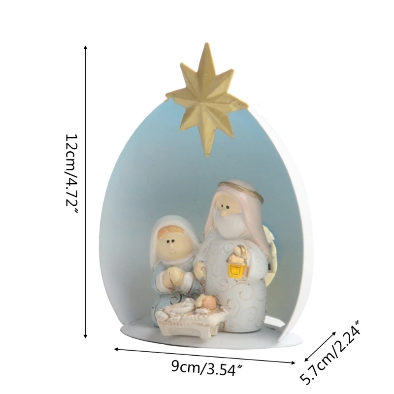 

T3EA Cute Cartoon Nativity Christmas Ornament Artificial Resin Desktop Decorations Statue Creative Home Furnishings Living Room