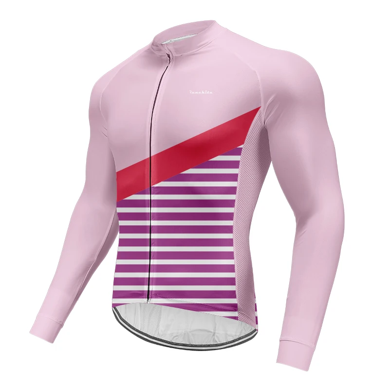 Весенняя полосатая веломайка Runchita с длинным рукавом повседневная спортивная