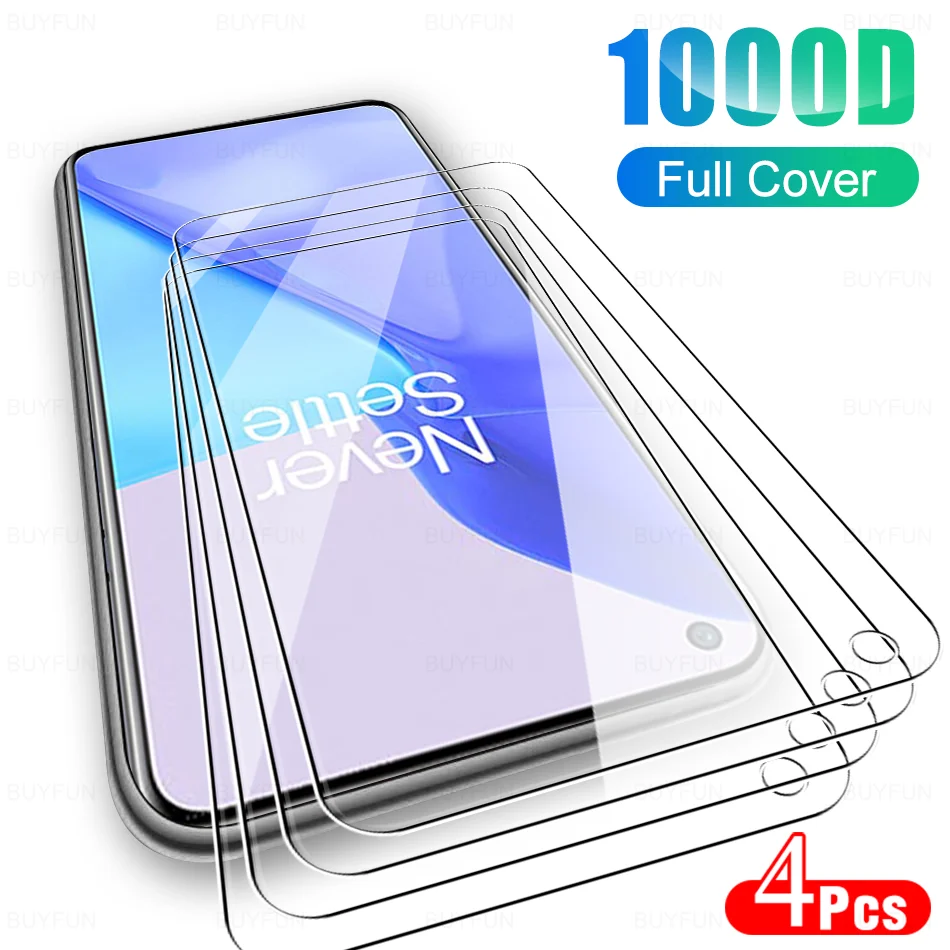 

4 шт. 1000D защитное закаленное стекло полное покрытие для OnePlus 9 9R 8T 7 7T 6 6T 5 5T 3 3T Plus Защитная пленка для экрана на 1 +
