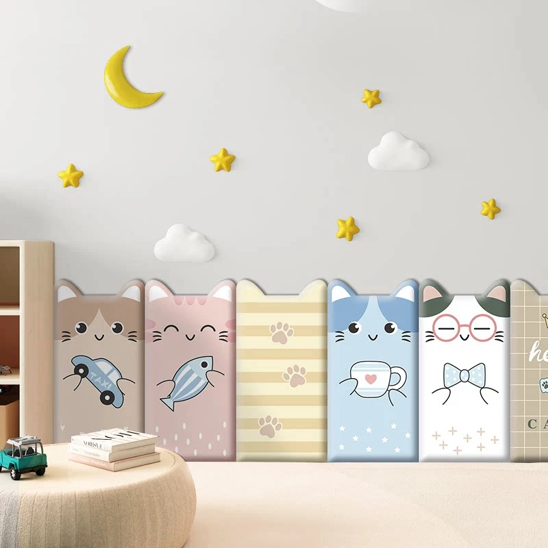 

Cartoon Cats Anti-collision Tatami Bed Soft Wall Stickers For Kids Rooms Bedroom Wall Decoration Self-adhesive Skirting Sticker