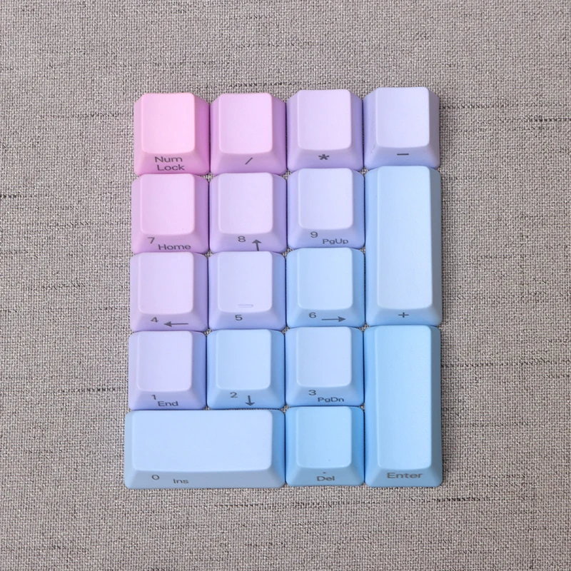 

Клавиатура клавиатуры с цифровой областью, 17 клавиш, клавиша ПБТ, механическая Кепка для ключа кепки, радуга, демон, синий, серый, белый