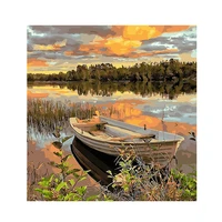 little painter paint by numbers for adults beginner kids acrylic pigment lakeside boat