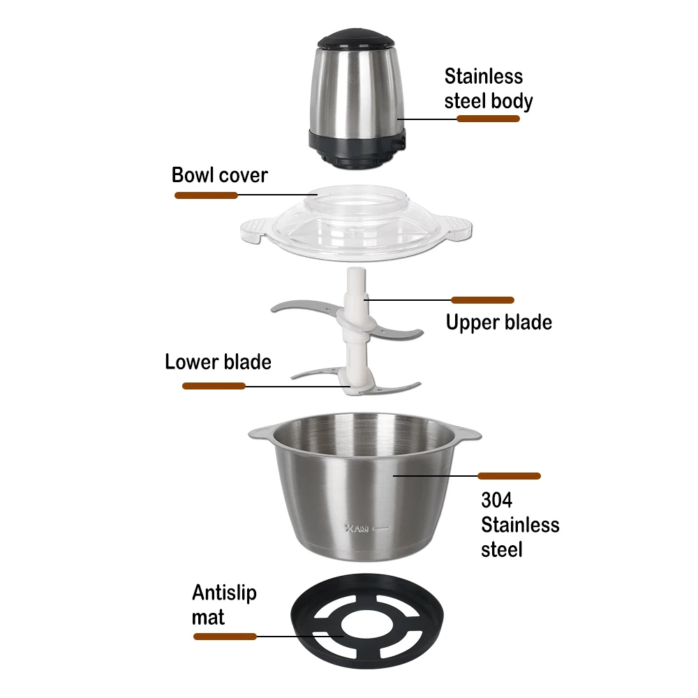 ITOP 350 Вт высокоскоростная электрическая мясорубка из нержавеющей стали чаша 2л