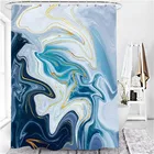 Картина маслом, 100% полиэстер, занавеска для душа, водонепроницаемая занавеска для ванной комнаты с крючком, 3d мраморный художественный экран для туалета, украшение для дома