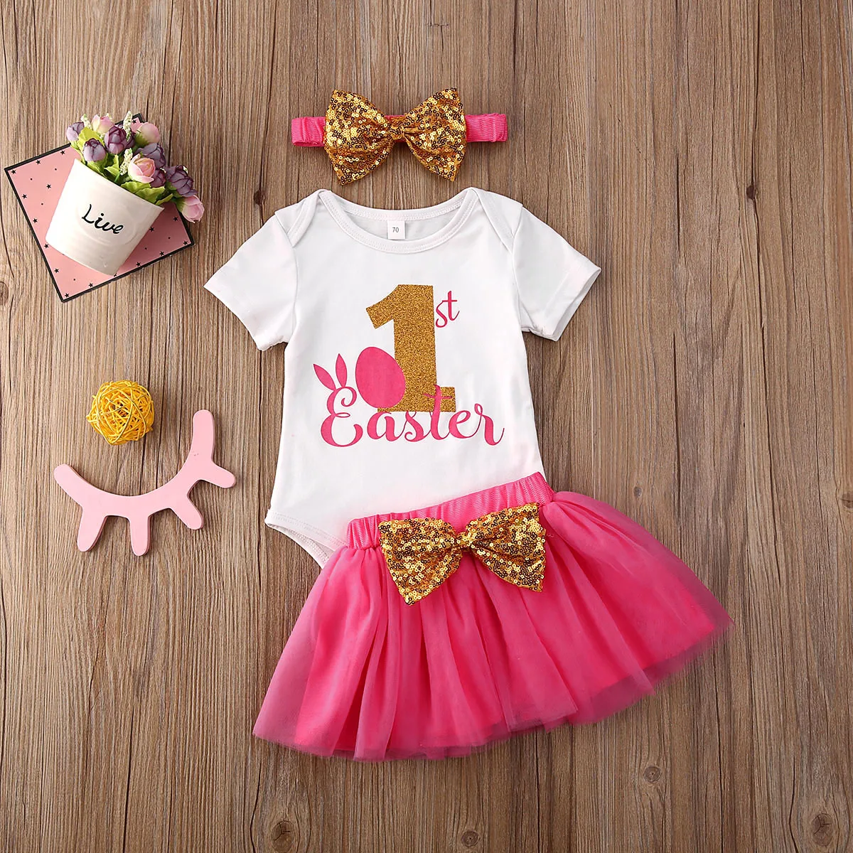 Pudcoco/Одежда для новорожденных девочек Пасхальный 1 й комбинезон на день рождения