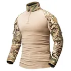 Мужская камуфляжная рубашка в стиле милитари, Военная Тактическая Боевая рубашка для тренировок на открытом воздухе, военная униформа для взрослых, армейские Топы