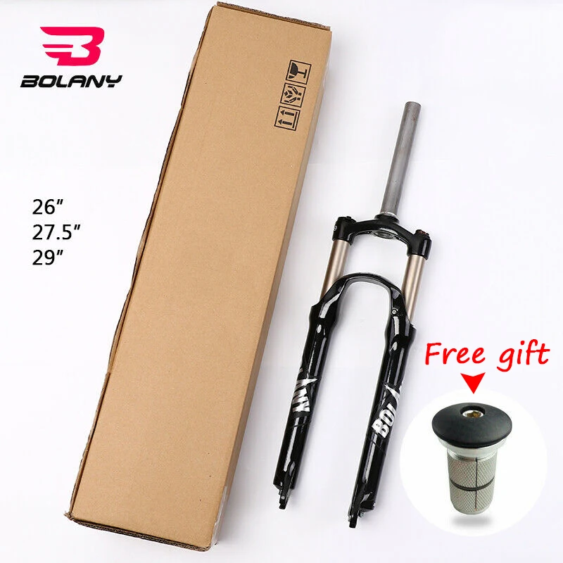 BOLANY MTB вилка 26 ''27,5'' 2" велосипед преднатяжение Регулировка QR горные велосипеды амортизационные вилки алюминий 100 мм путешествия 1-1/8"