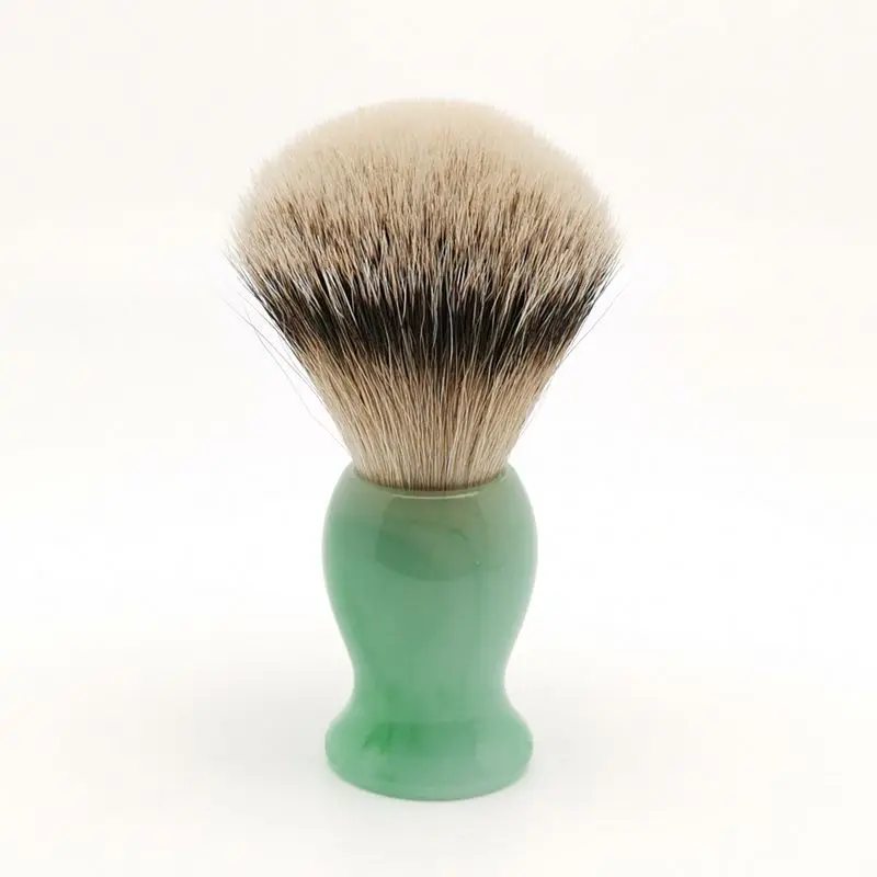 Бритвенная щетка TEYO Super Silvertip из барсука с изумрудно зеленым узором ручка смолы
