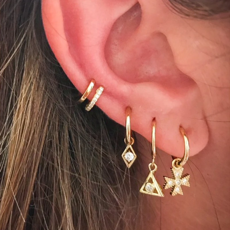 

Aide 925 Sterling Silver INS Moon Cute Stud Earrings Luxury Piercing Pendientes Ear Stud For Women Wedding Anniversary Party