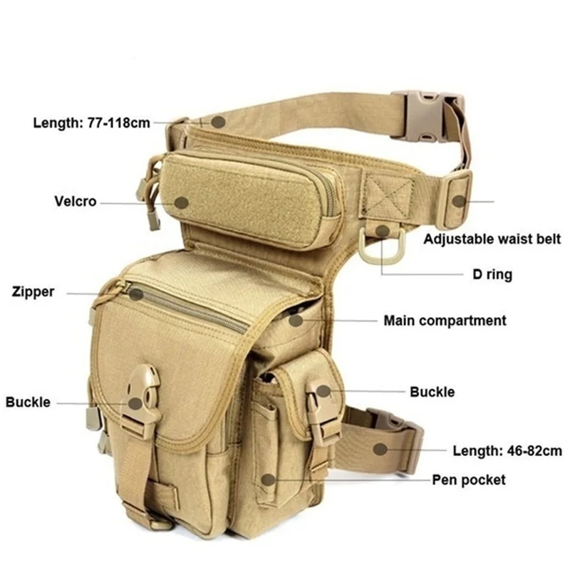 Military Tactical Camouflage Backpack Bag Outdoor Sport Camping Hiking Trekking Waist Leg Shoulder Multi-Function Saddle Bag Men