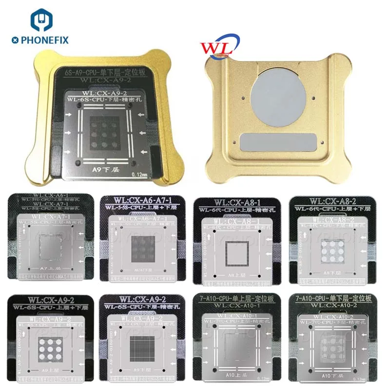 Трафареты для реболлинга WL CPU A7 A8 A9 A10 платформа телефона с джиг адаптером и