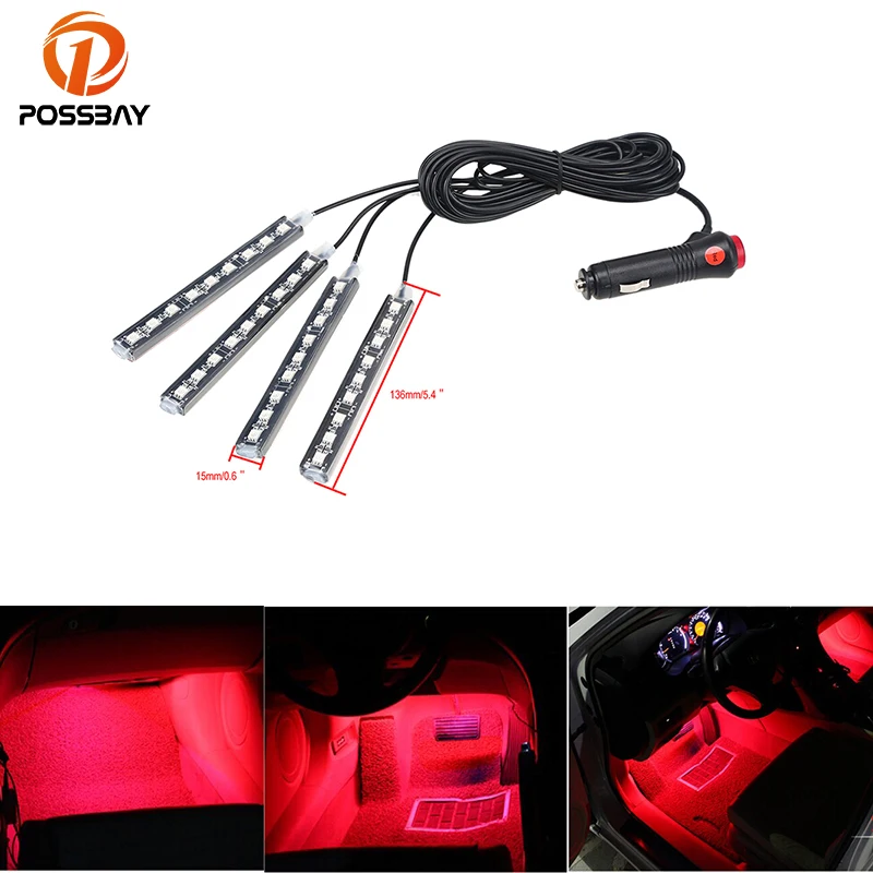 Автомобильный светодиодный светильник posbay водонепроницаемый 4 цвета белый