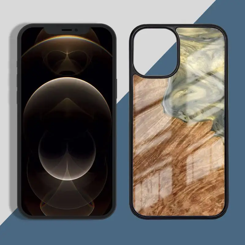 

Wood Resin art original pattern Phone Case for iPhone 11 12 pro XS MAX 8 7 6 6S Plus X 5S SE 2020 XR Hard PC