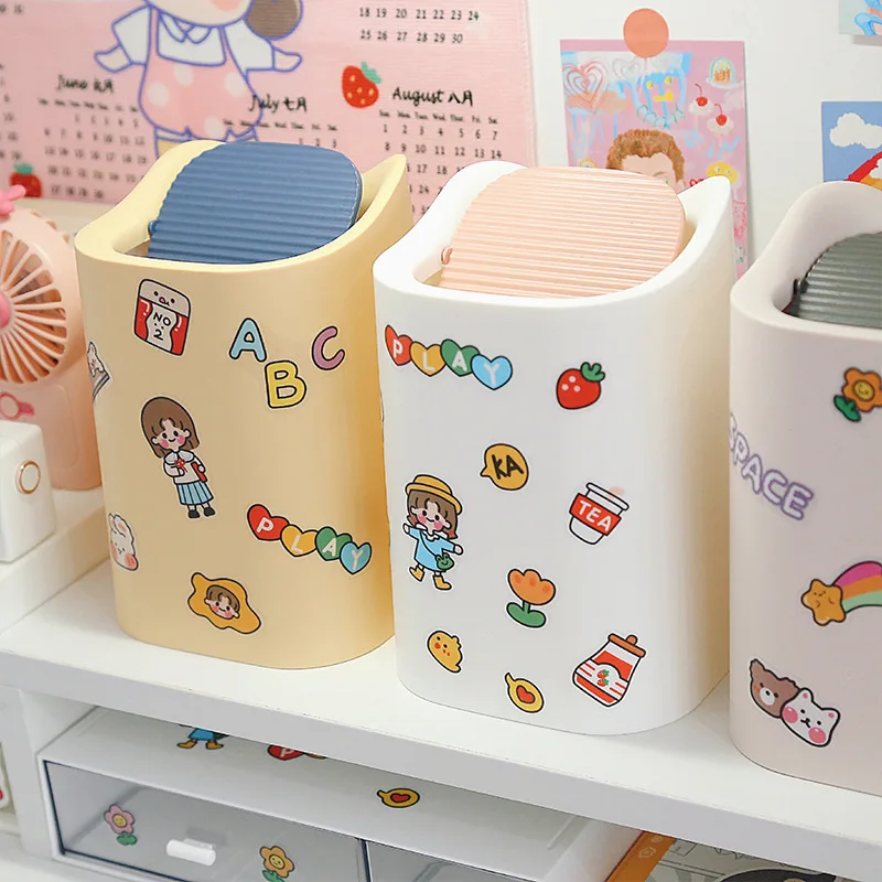 

Mini Simplicity Storage Desktop Dustbin for Desktop Cleaning High Capacity Plastic Garbage Manager for Office Supplies Kawaii