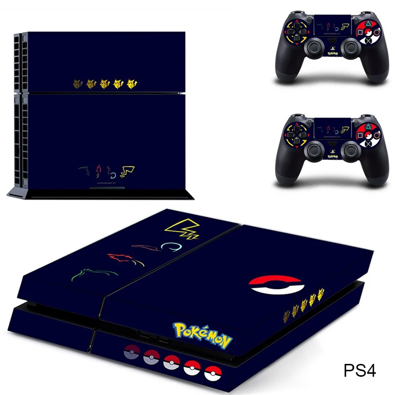 Pokemons юбилей ограниченная наклейка кожи для playstation 4 PS4/SLIM/PRO Контроллеры консоль Play Station 4 виниловые наклейки крышка - Цвет: DPTM1145