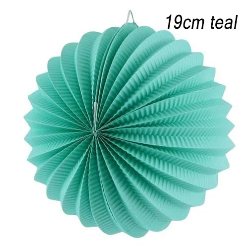 19cm teal 19 см плиссе в гармошку бумажный фонарь s арбуз Фонарь Свадебная вечеринка День рождения Свадебные украшения украшение для домашнего события - Цвет: 19cm teal
