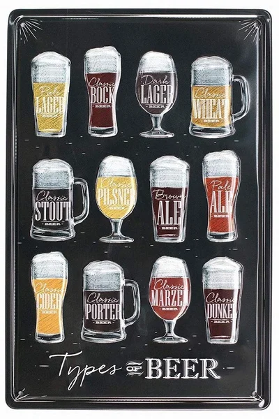 

New Tin Sign Types of Beer Aluminum Metal Sign for Wall Decor
