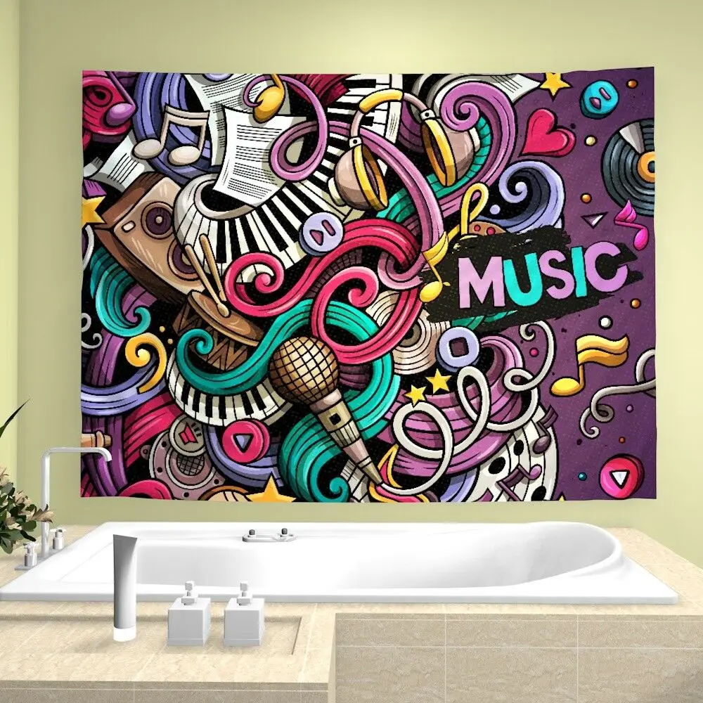 Музыкальный красочный настенный гобелен для украшения дома | Дом и сад