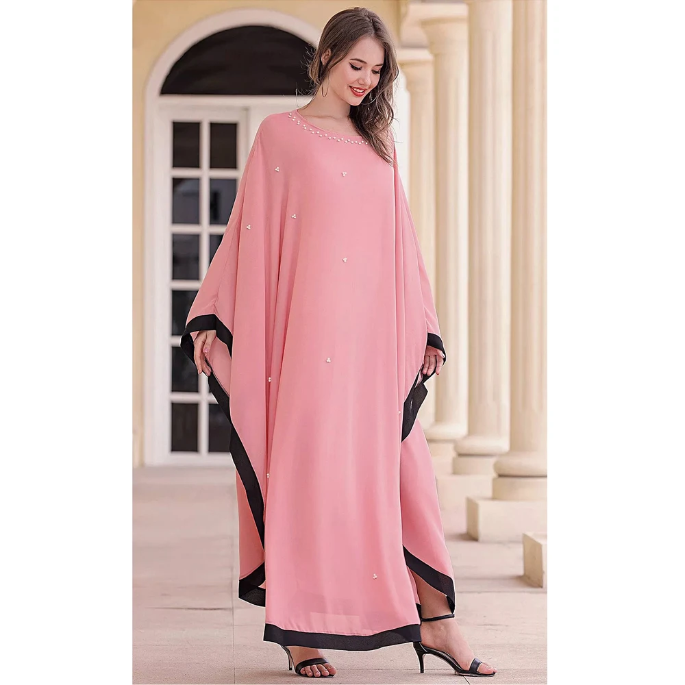 

Dubai Muslim Beading Women Abaya Oversize Batwing Sleeve Long Maxi Dress Ramadan Islamic Caftan Kaftan Arab Robe Gown Clothing