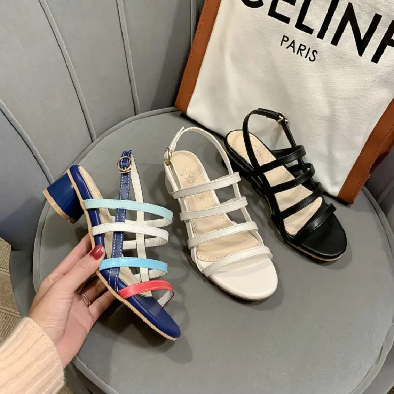 Женские повседневные босоножки ZawsThia на среднем массивном каблуке с пряжкой