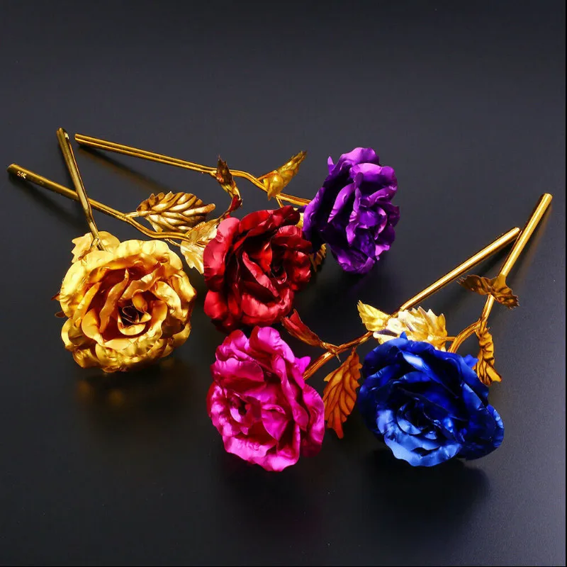 Позолоченные золотые розы 24k подарки на годовщину матери подруге набор розов