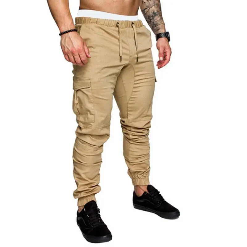 

Cargo Pants Men Sweatpants Gyms Fitness Workout Solid Man Tactical Pants Joggers Mens Multi-Pocket Sportswear Trousers