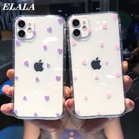 luruxy love heart phone case for iphone 13 12 11 pro max xr xs 7 8 plus se 2020 shockproof transparent soft tpu silicone cover