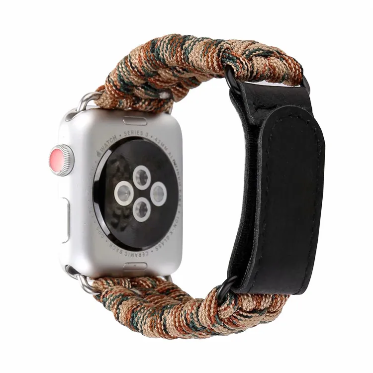 Спортивный тканый браслет из нейлоновой веревки для Apple Watch 38 мм 42 мм 40 мм 44 мм для iWatch 5 4 3 2 1
