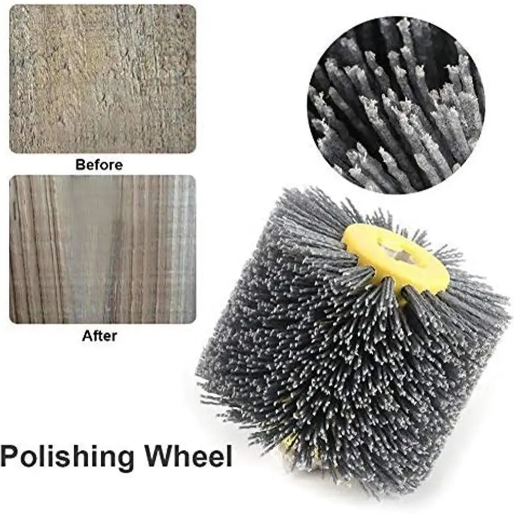 

Polished Wire Drawing Wheel Abrasive Drum Electric Grinding Sculpture Tool Buffer Brush Adapter Drill Rotary Furniture For E9K1