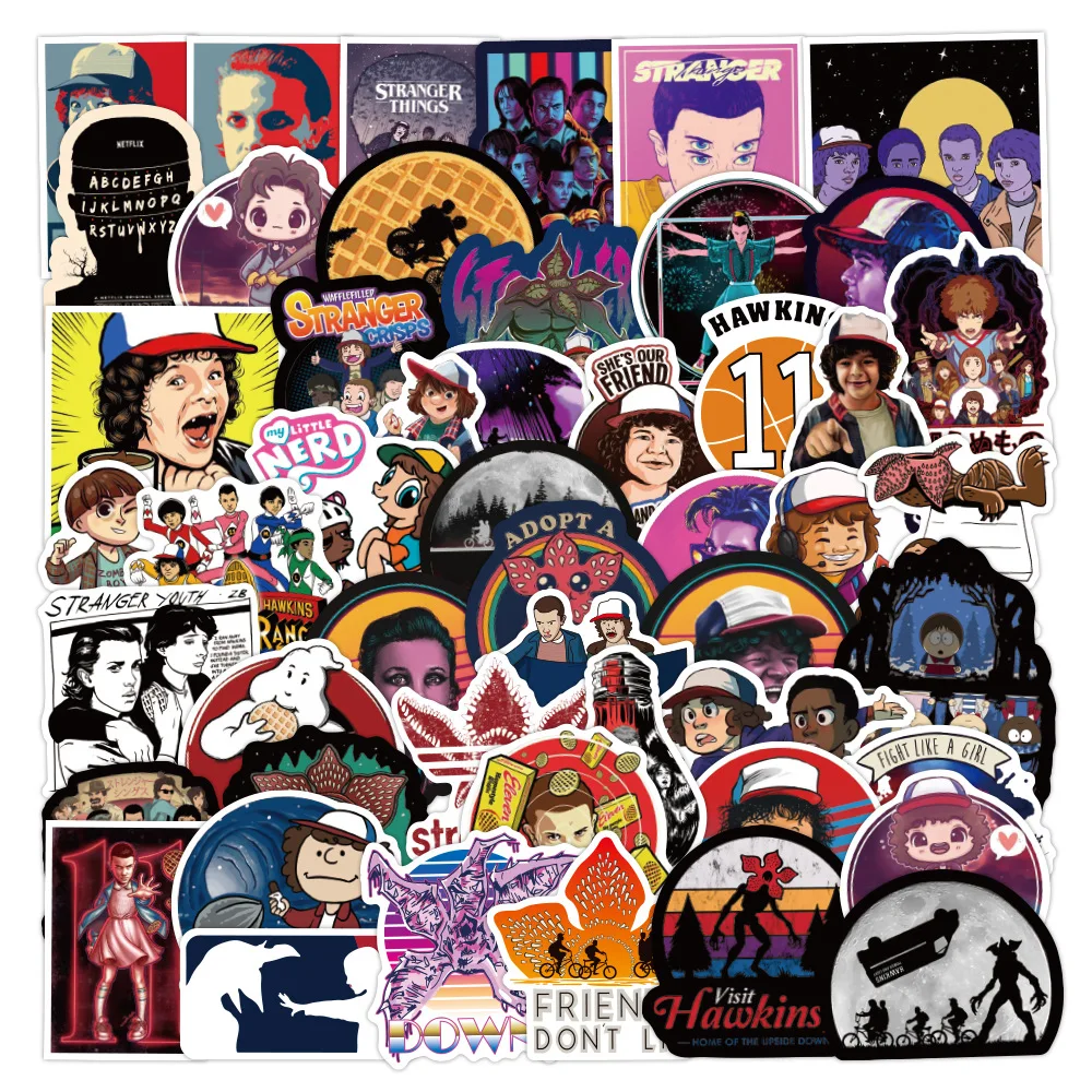 

10/30/50 pcs Weird Story TV Series Stickers Personality DIY Decal Guitar Notebook Luggage Motorcycle Waterproof Cartoon Stickers