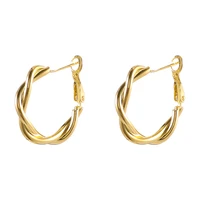 fashion geometric twist earrings retro style metal c shaped earrings personalized wild earrings jewelry gifts