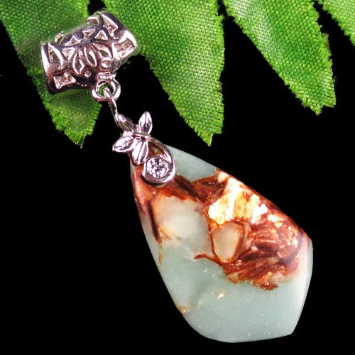 

Snake Skin Jaspers&Gold Copper&big hole flower pendant bead 50x20x6mm