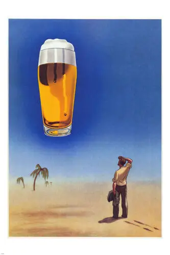 Винтажный плакат с изображением пива Хайнц фрилин Германия 1962 картины маслом