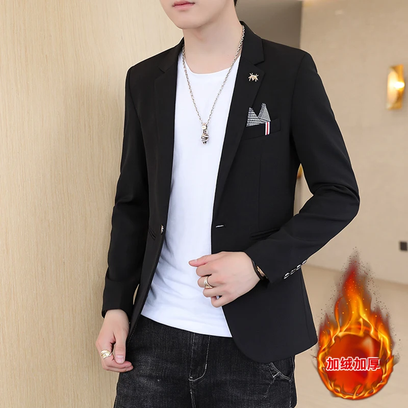 

New Suit Designer Costume Homme Party Suits Tuxedo Groom Wedding Plus Velvet Thickening Trajes DeHombre Para Fiesta Mens Blazer