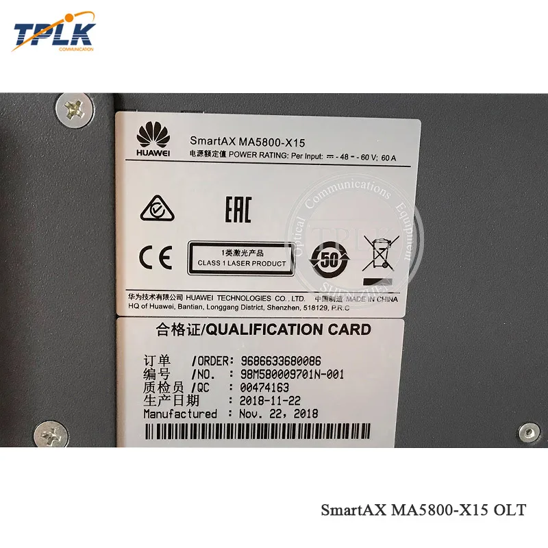 Оригинальный MA5800 X15 GPON 10G OLT с 2 * МПЛА + пила 16 Порты и разъёмы GPHF C доска|Кабели