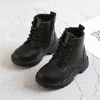 Зимние ботинки SKHEK для маленьких девочек 2021 года, Детские Зимние Ботинки Martin, плюшевая школьная обувь для мальчиков с предупредительным принтом, Детские ботильоны, нескользящая обувь