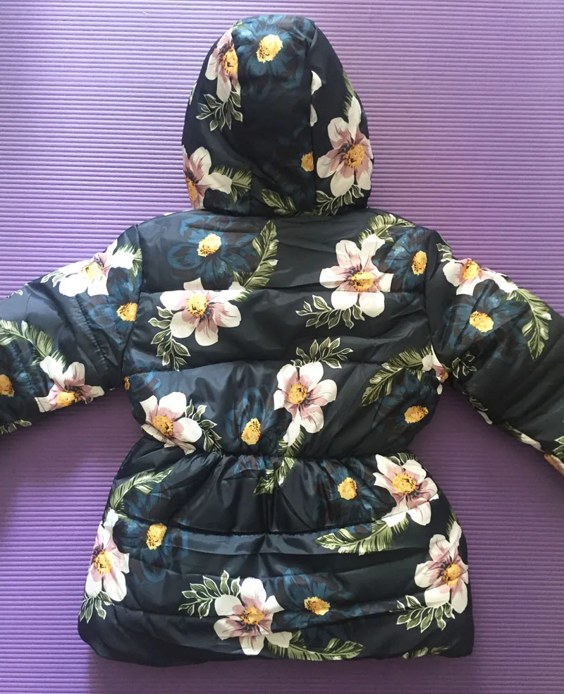 Russia Winter Jacket Kids Baby Girls Cartoon Printed Long Coats Warm Thick Jackets Children Outerwear Coat New Year Girl Clothes