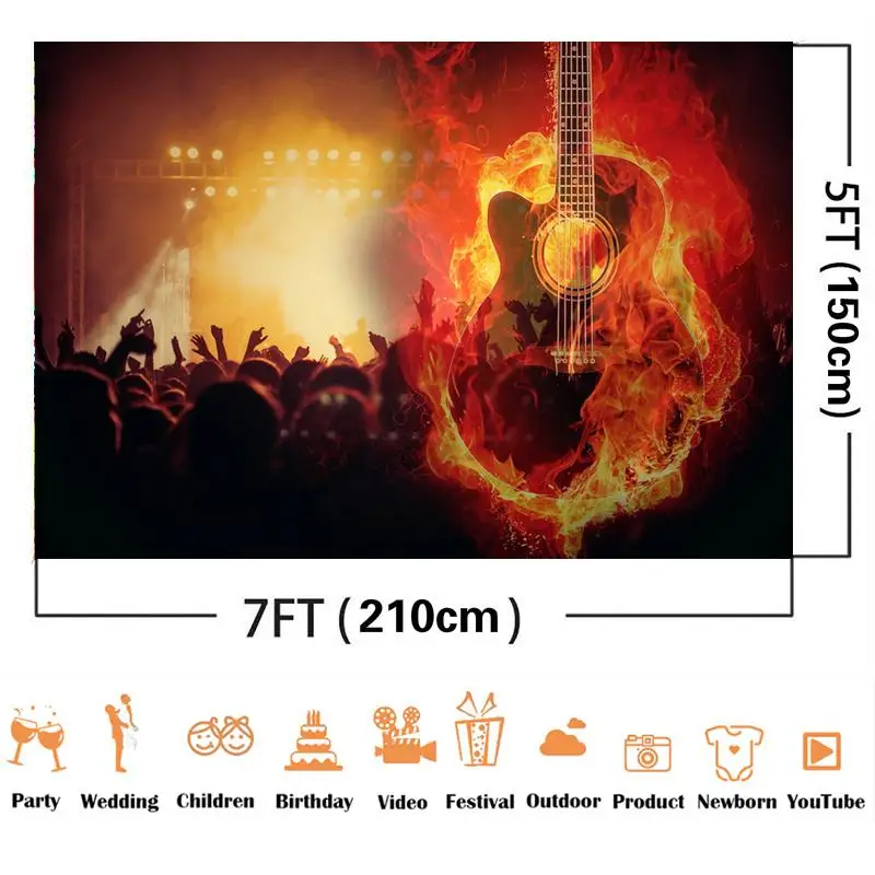 Фон для студийной фотосъемки с изображением сумасшедших заметок концерта яркого