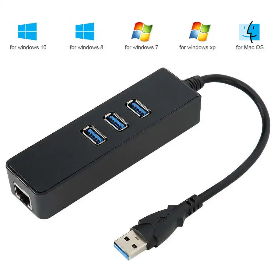 Конвертор цифровой Ethernet адаптер концентратор 3 USB 0 гигабит Lan RJ45 порт 1000 Мбит/с для