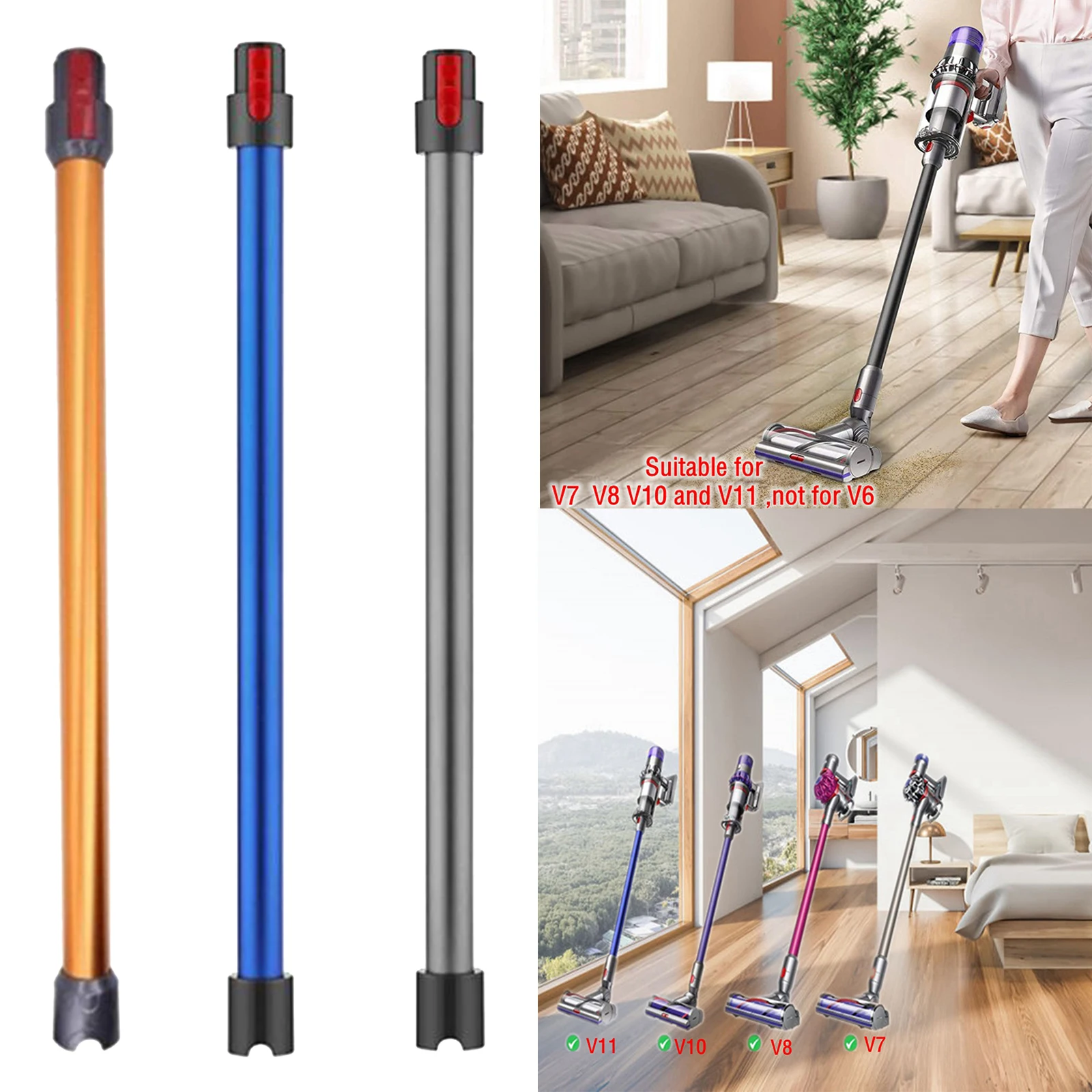 Расширение палочка Quick Release Замена трубки для Dyson V 7 V8 V10 V11 Аккумуляторный палка