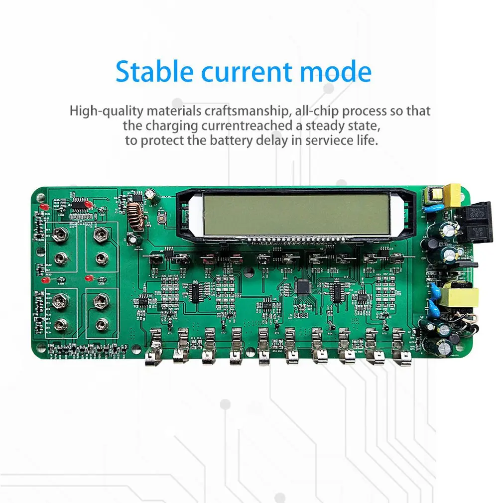 Зарядное устройство с 10-слотным ЖК-дисплеем перезаряжаемое Ni-MH Aa/Aaa/9 В литиевая