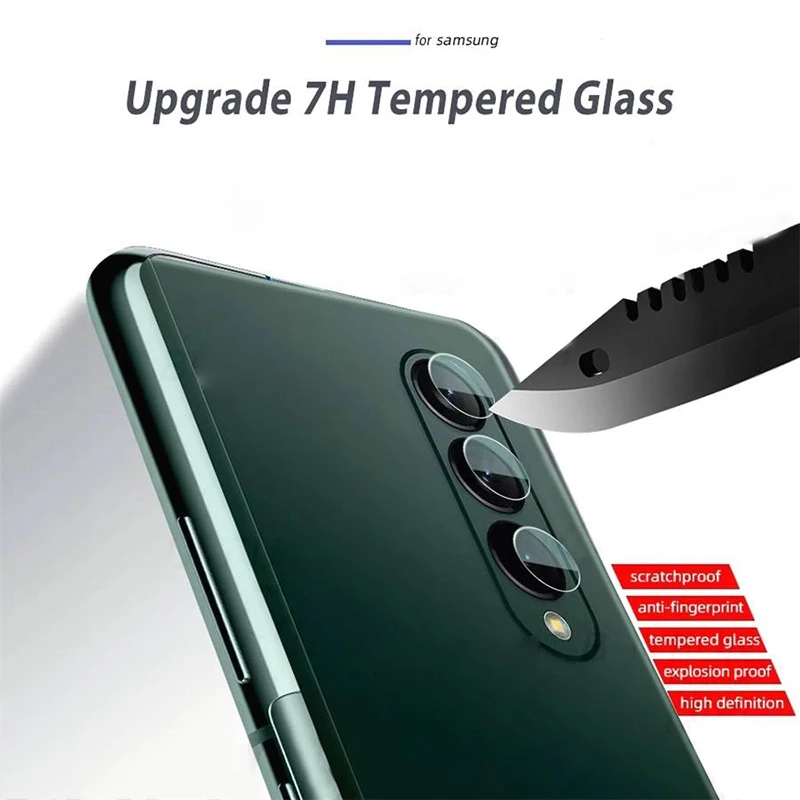 Lens Film for Samsung Galaxy Z Fold 3 Split Flexible Tempered Glass Anti-scatch Back Camera Protector for Samsung Galaxy Z Fold3