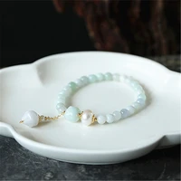 natural freshwater pearl emerald jade bead lotus pendant bracelet 14k gold filled women bracelet cute rosary jadeite jewelry