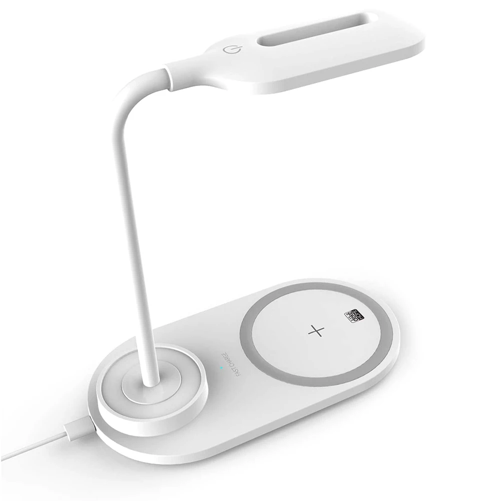 

LED Desk Lamp with Wireless Charger 3 Brightness Level Eye-Caring Table Lamps Wireless Charging Desk Light
