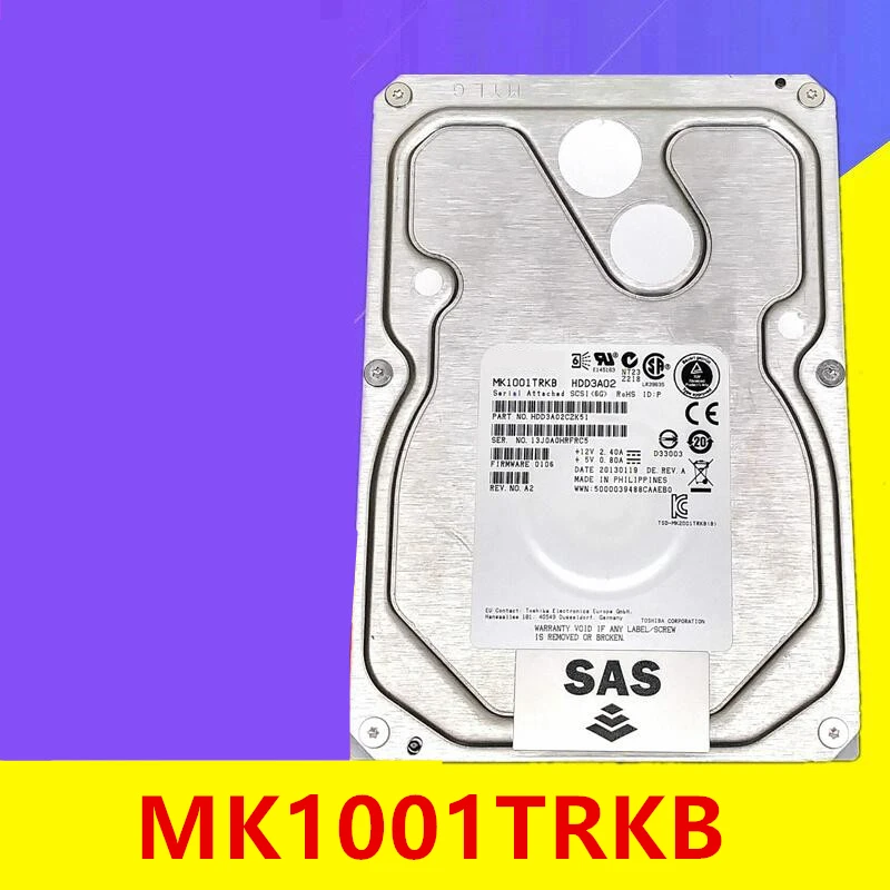 

Оригинальный новый жесткий диск для Toshiba 1 ТБ 3,5 дюйма SAS 6 ГБ/сек. 64 Мб 7200 об/мин для внутреннего жесткого диска для сервера MK1001TRKB HDD3A02