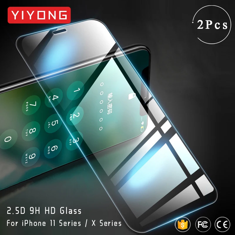 YIYONG прозрачное закаленное стекло для iPhone 11 Pro Max Защита экрана Apple X XR XS iPhone11