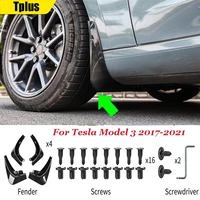 model 3 carbon fiber fender for tesla model 3 2021 accessories car front rear wheel protective fender abs model three