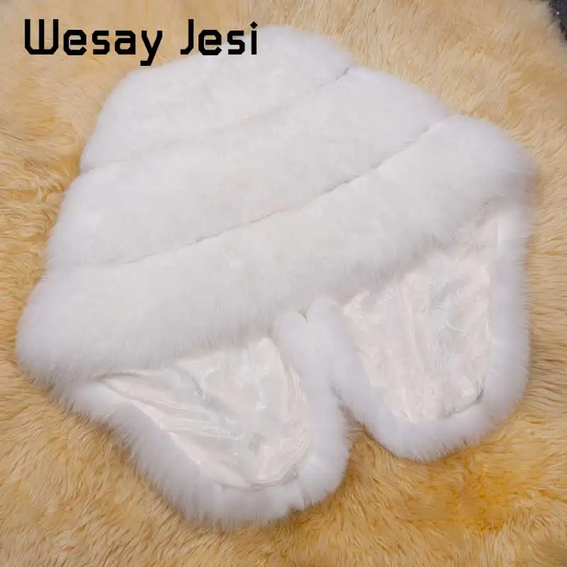 

Fashion Women Faux Fur Ponchos Capes Coat Bridal Wedding Dress Wraps Women Fluffy Vest Winter Coats Shawl Capes plus size