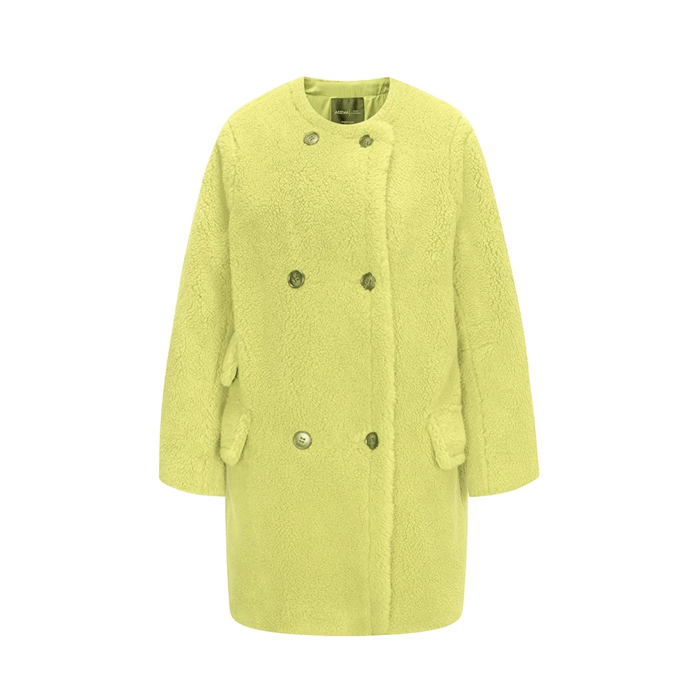 yellowDKL06 JAZZEVAR Зимнее новое поступление пальто с мехом женская одежда высокое качество средней длины теплое зимнее пальто K9064-1 - Цвет: yellowDKL06