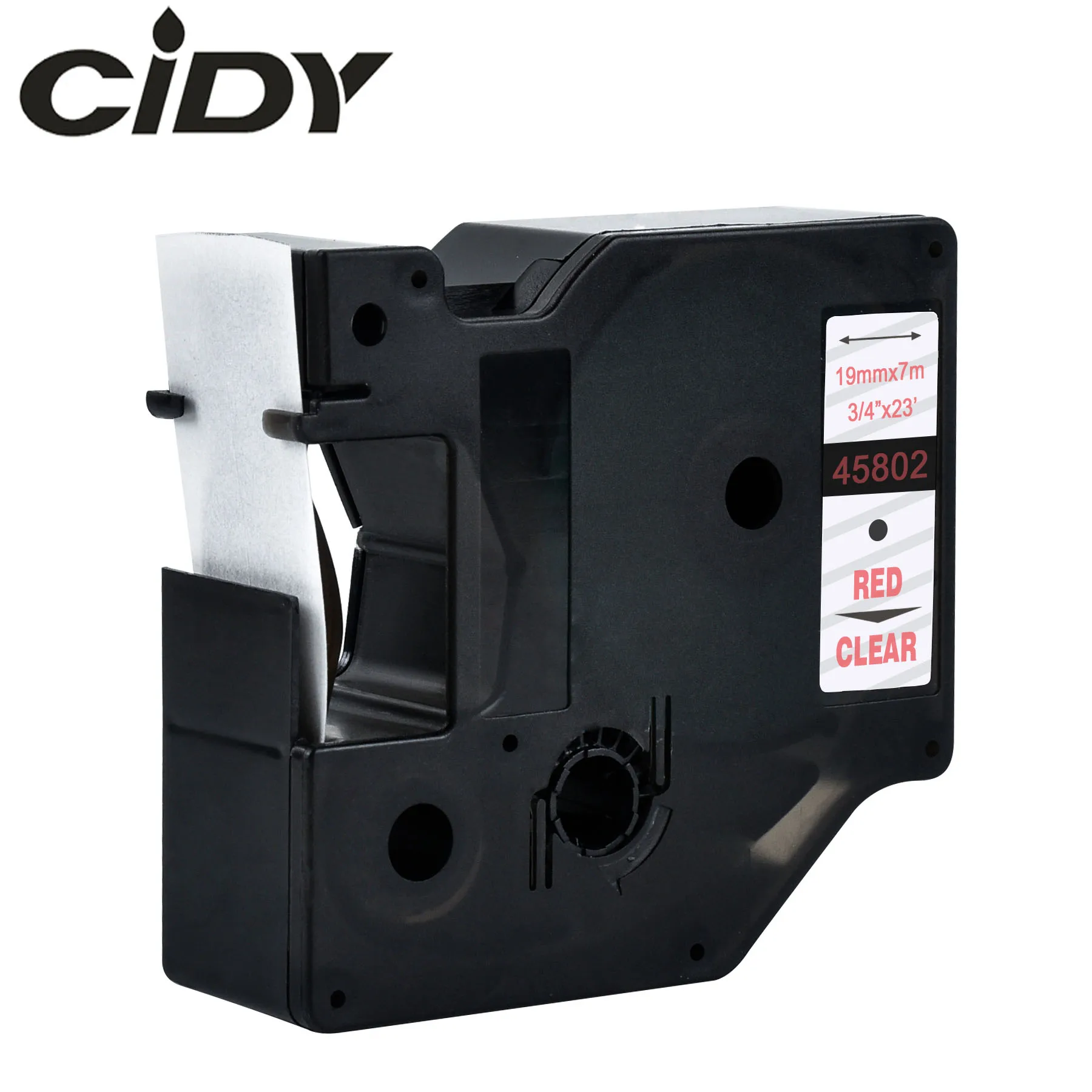 Этикетка CIDY 1 шт. 45803 совместимый с Dymo D1 19 мм лента для маркировки 45800 45808 черного цвета на белом ленты с лейблом для этикетка Dymo менеджер 160 280 210 - Цвет: red on clear